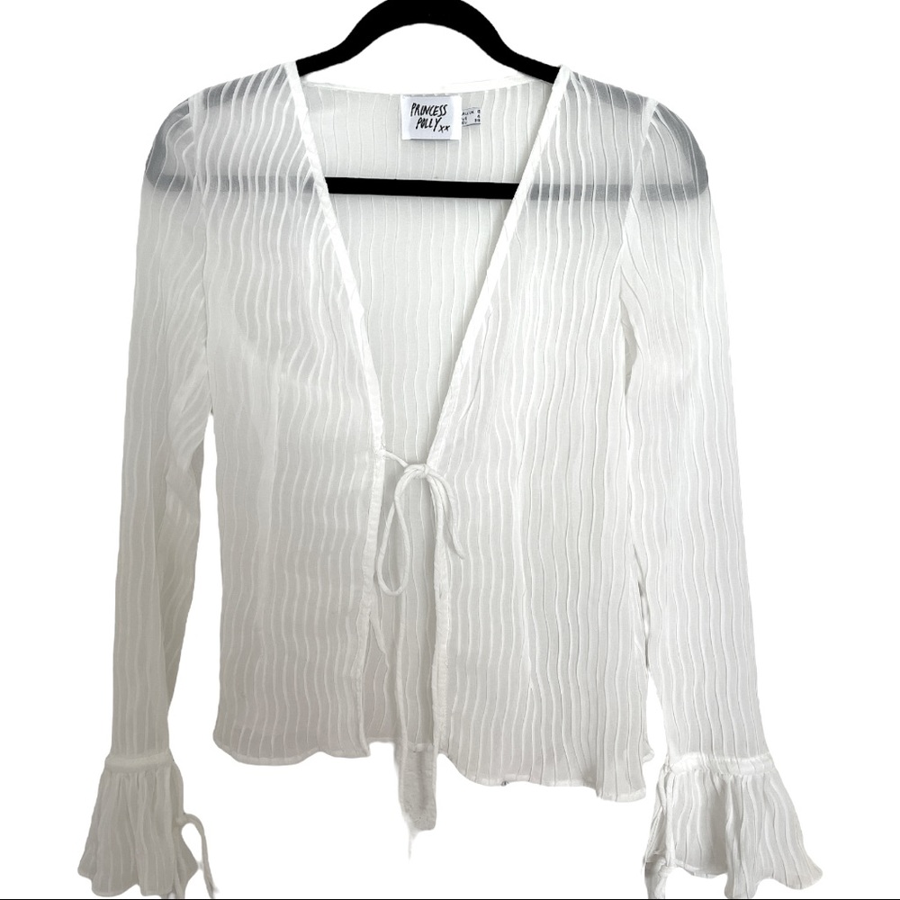 Princess Polly White Long Sleeve Blouse
